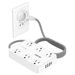 Lencent Prong Power STRIP,2 To 3 - 6 Ft Ac 4 Usb, White. Fixed Price $46.32.