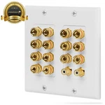 Surround Sound Wall 2-GANG 7.1 W/ Gold Plated 7-PAIR Copper Binding Posts. Fixed Price $23.99.