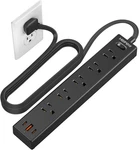 Hopow Flat Plug Power Strip, 6 Ft Ultra Thin Extension Cord, Surge Protector Wit. Fixed Price $18.20.
