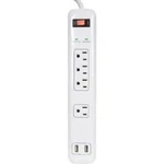 (4)-PRIME Wire & Cable 4-OUTLET 1200J White Surge Protector Usb Strip PB505104. Fixed Price $98.89.