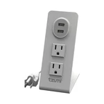 Tzumi Powerstand Multi-port Surge Protector 2 Outlets Usb, 5 Ft Cord, White. Fixed Price $12.99.