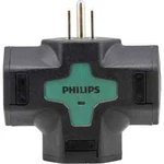 Philips 3-OUTLET Heavy Duty Grounded T-tap With Covers Led Indicator Ligh. Fixed Price $14.95.