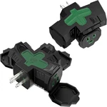 Kasonic Electrical Multi-outlet, 3-WAY Indoor Outdoor Adapter With Green. Fixed Price $17.30.