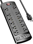 Power Strip, Alestor Surge Protector With 12 Outlets And 4 Usb Ports, 6 Feet Ext. Fixed Price $32.27.