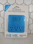Aduro Surge Multi Charging Station Protector 3 Outlets 4 Usb Blue. Fixed Price $12.79.