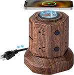 Superdanny Power Strip Tower With 15W Wireless Charger, 6.5FT Deep Brown. Fixed Price $57.85.