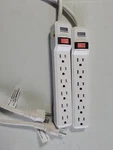 Smart Electrician 6-OUTLET Power Strip With 2.5' Cord 2-PACK Used. Fixed Price $14.99.