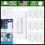 Bestten Slim Digital Dimmer Light Switch 10 Pack White Screwless Wallplate. Fixed Price $127.99.
