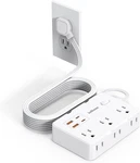 Flat Plug Power Strip Surge Protector, 5FT Ultra Thin Extension Cord With 4 Usb. Fixed Price $13.88.