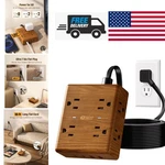 Decorative Walnut Wood Power Strip 10 Foot Extension Cord With Surge Protection. Fixed Price $50.99.