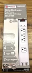 Utilitech 4FT 4-OUTLET 1200 Joules 1875-WATT White Indoor Usb/ac Surge Protector. Fixed Price $15.00.