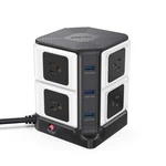Bestek Usb Power Strip Tower 8-OUTLET Surge Protector And 3-PORT Charging Do. Fixed Price $80.24.