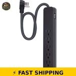 Surge Protector Power Strip 6-OUTLET With 2FT Extension Cord Black. Fixed Price $24.99.