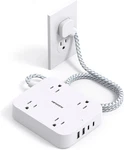 Flat Plug Extension Cord, Hanycony 5FT Power Strip With 4 Usb PORTS(2 C),. Fixed Price $18.72.