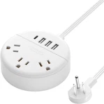 Flat Plug Power Strip With Usb Ports, Nightstand Desktop Charging Station. Fixed Price $34.13.