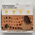 Ciao Tech Usb Powered 16.5FT 50 Piece Led Clip On Photo String Lights Warm White. Fixed Price $13.49.