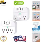 2 Pack Multi Plug Outlet Splitter With Usb,surge Protector Extender Wi.... Fixed Price $35.99.