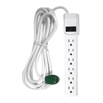 Go Green Power Inc. 12FT Surge Protector With 6 Outlets - Pack Of 1, White. Fixed Price $20.99.