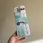 Philips Home Power 6-OUTLET Ac Surge Protector With 2FT Extension Cord. Fixed Price $12.99.