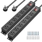 2PACK 6 Outlet Heavy Duty Power Strip With Switch 15A/1875W Metal Mountable. Fixed Price $55.37.