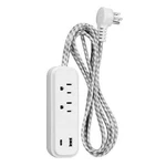 Hdx 6 Ft. 2-OUTLET Braided Extension Cord Power Strip With 1 Usb-a & Usb-c White. Fixed Price $8.49.