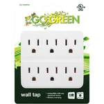 Go Green Usa 6 Outlet Multi Plug Wall Adapter Tap Listed. Fixed Price $9.95.