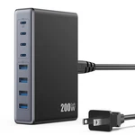 Lanluk 200W Gan Iv 8-PORT Charging Station With 65W Usb-c Pd Output And QC4.0.... Fixed Price $55.34.