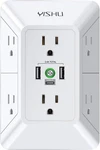 Multi Plug Outlet Surge Protector - Yishu 3 Sided Power Strip With 6 Ac White. Fixed Price $17.99.