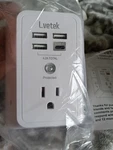 Lvetek Usb Wall Charger Surge Protector 5 Outlet W/ 3 + 1 New In Box. Fixed Price $16.00.