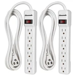 Dewenwils 2 Pack 6-OUTLET Surge Protector Power Strip With Circuit Breaker Reset. Fixed Price $31.99.