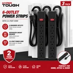 Hyper TOUGH6-OUTLET Indoor Power STRIP,8 Ft Extension Cord, Etlcertified, Black. Fixed Price $13.42.