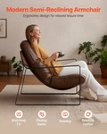 Accent Modern Pu Leather Armchair, Cozy Upholstered With Soft Foam. Fixed Price $253.72.