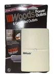 Woods Power 6 Grounded Outlets Side Entry Feature Space Saving New !. Fixed Price $6.88.