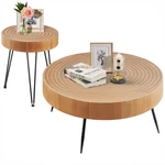 Vevor 2 Pieces Round Coffee Table Set 31.3 With End For Living Room. Fixed Price $159.99.
