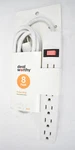 Deal Worthy 8' Power Strip 6 Grounded Outlets White Cable Connector 15A. Fixed Price $14.99.
