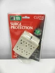 Vintage Curtis SP500 Surge Protector 6 Outlet General Purpose Plug Beige. Fixed Price $19.99.