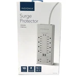 Insignia- 10 OUTLET/2 Usb 2700 Joules Surge Protector White. Fixed Price $22.99.