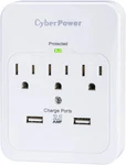 Cyberpower 3-OUTLET Surge Suppressor 600J 2 Usb Wall Tap Model CSP300WUR1. Fixed Price $24.60.