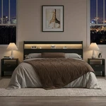 Wall Mount Wooden Headboard With Storage, Usb Ports & Led Light - King Size. Fixed Price $300.99.