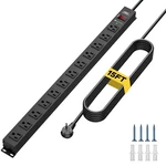 Crst 12-OUTLET Heavy Duty Power Strip Surge Protector, 15FT/14AWG Extension. Fixed Price $45.99.