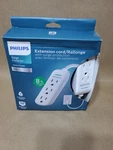 Philips 3-OUTLET Surge Protector With 8FT Braided Extension Cord, White. Fixed Price $12.25.