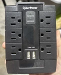 Cyberpower 6 Outlet 2 Usb Surge Protector In Black. Fixed Price $15.00.