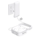 Outlet Cover Extension Cord Flat 6FT, Nutict Plug Power Strip White. Fixed Price $34.99.