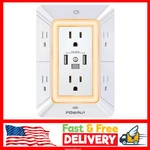 Multi Plug Outlet Surge Protector - Powrui 6 Extender With 3 Usb Ports.... Fixed Price $14.99.