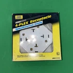 New!! Hubbell HBL420W 4-PLEX Multi Outlet White W/ Mounting Base Power Strip. Fixed Price $39.99.