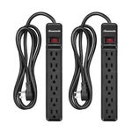 Dewenwils 2-PACK 6-OUTLET Power Strip Surge Protector, 6FT Long Foot, Black. Fixed Price $39.10.
