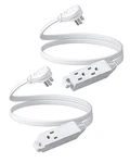 Dewenwils 2 Pack 3FT Outlet Extension Cord With Flat Plug, 16/3 Awg SPT-3. Fixed Price $12.99.
