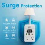 Lamp & Power Strip With Digital Clock, 4 Outlets 5 Usb Ports (2 C). Fixed Price $27.95.