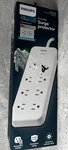 Philips 8-OUTLET Surge 8' Braided Cord 2160J Adapter-spaced White. Fixed Price $19.99.