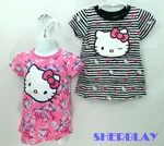 Girls Hello Kitty Floral Pink & Black Strip Hearts Shirt Nwt 12 Months. Fixed Price $12.79.